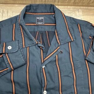 Todd Snyder New York Button Up Loop Collar Shirt Men's Small Gray Orange‎ EUC